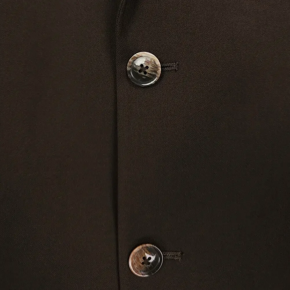 Nautica Mens Modern Fit 2 Piece Suit 40S 34W Brown Solid Stretch NWT